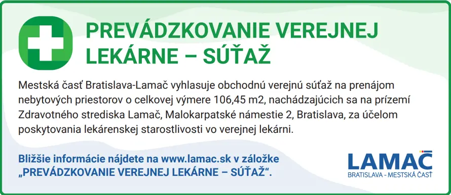 Prevádzkovanie verejnej lekárne - súťaž